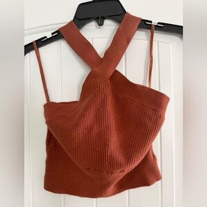 Abercrombie Rust Cross-Back Knit Tank Top Size Medium